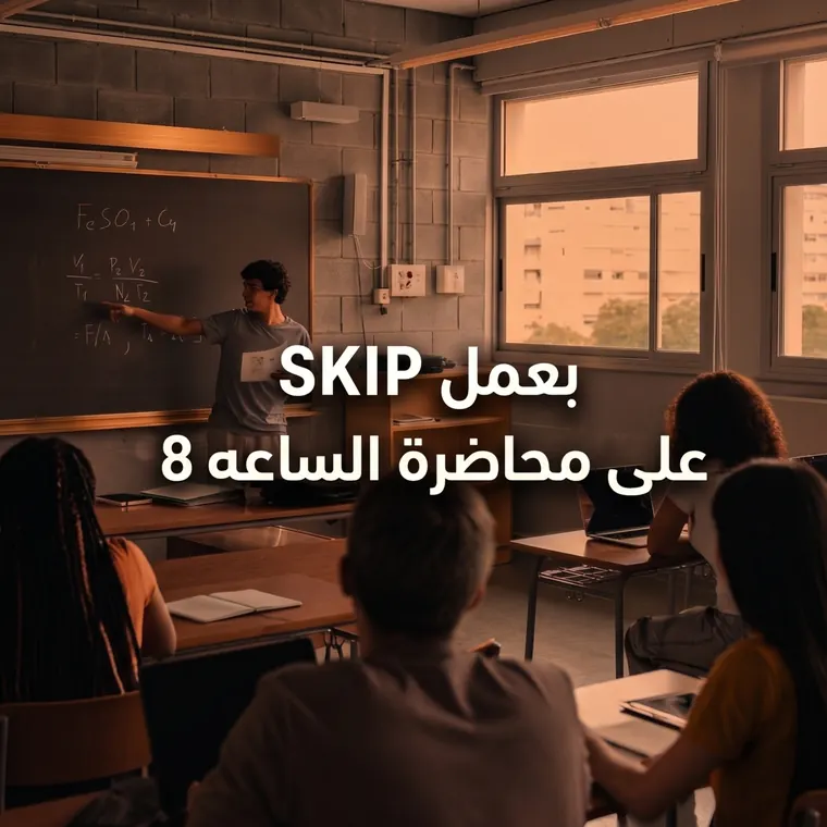 بعمل SKIP على محاضرة الساعة 8